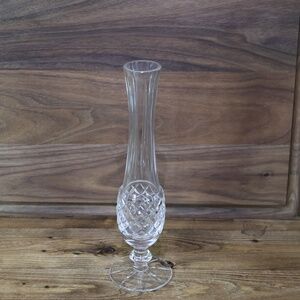 Waterford crystal Lismore diamond Glass Bud Vase 9 1/4” Tall